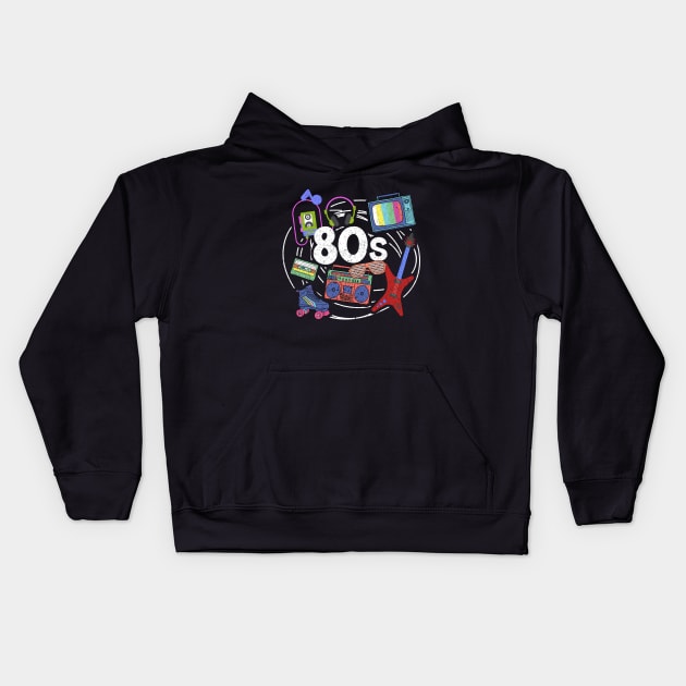 Awesome Retro 80s Vintage Throwback Novelty Kids Hoodie by theperfectpresents